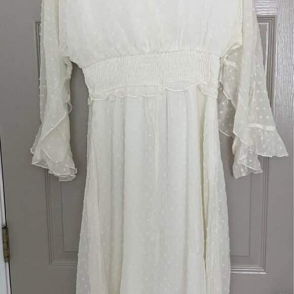 NWT Boho Cream/Beige Dress Small - Picture 3 of 4